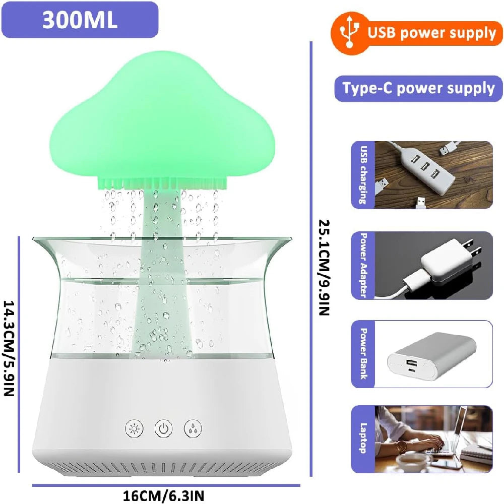 Rain Cloud Humidifier Aroma Diffuser with 7Colors Night Light Aromatherapy Essential Oil Diffuser Air Humidifier