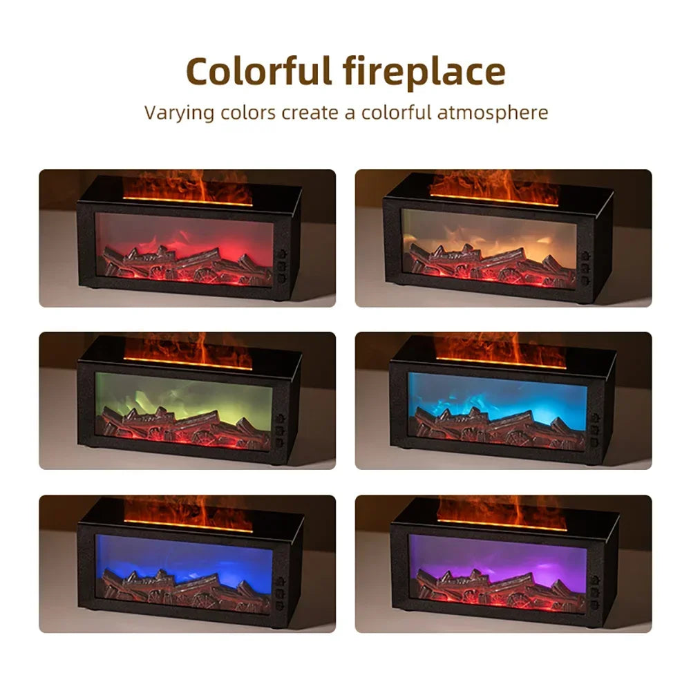 300Ml Essential Oil Diffuser with Colorful Flame, Aromatherapy Machine, Air Humidifier, Auto-Off, Timer & Remote Control for Hom